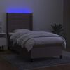 vidaXL Box spring postelja z vzmetnico LED taupe 80x200 cm blago