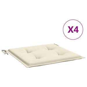 vidaXL Blazine za vrtne stole 4 kosi krem 40x40x4 cm oxford tkanina