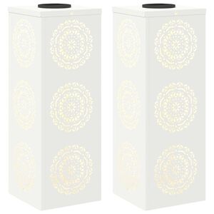 vidaXL Solarno LED svetilo za pot 2 kos Toplo bela 18 x 18 x 50 cm