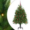 vidaXL Božično drevo med 150 LED z stojalom Zelena 120 cm PE