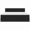 vidaXL Postelja s shranjevanjem z vzmetnico Črna 160 x 200 cm Žamet