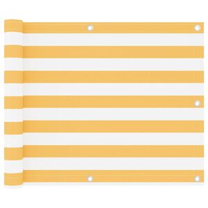 vidaXL Balkonsko platno belo in rumeno 75x300 cm oksford blago