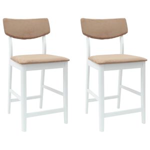vidaXL Jedilni stoli 2 kos Masivno gumovo les Bela 48 x 49 x 95 cm
