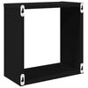 vidaXL Stenske police kockaste 2 kosa črne 30x15x30 cm