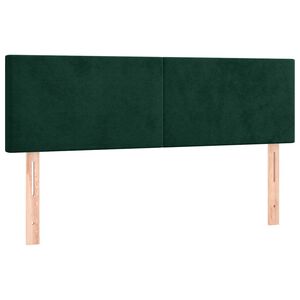vidaXL Posteljno vzglavje temno zelena 144x5x78/88 cm žametna