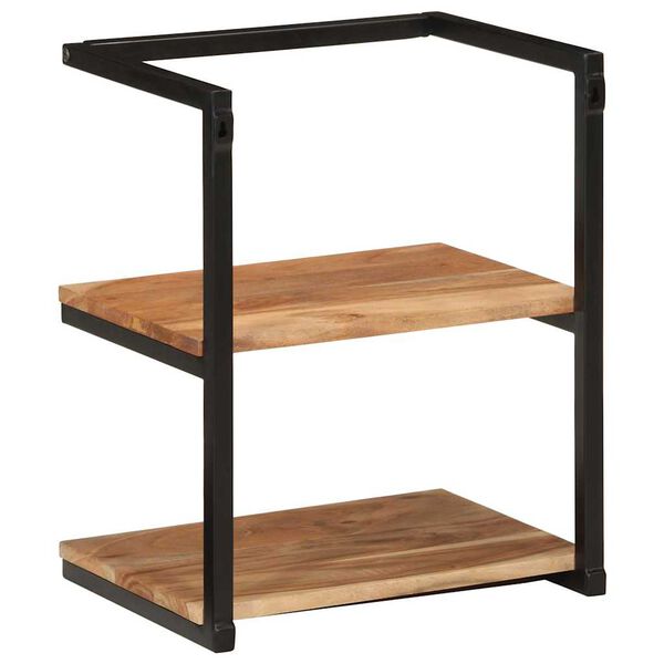 vidaXL Stenska polica 40x30x50 cm trden akacijev les in železo