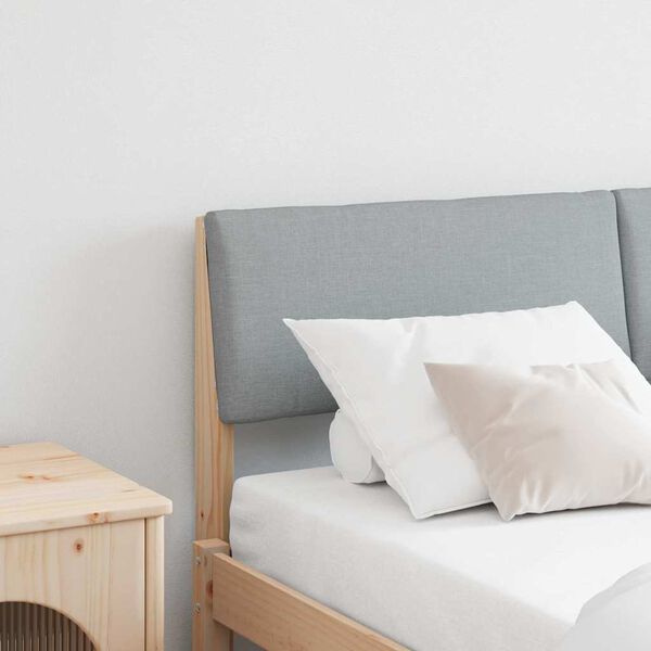 vidaXL Tapecirano vzglavje Svetlo siva 150 cm Masivno borovo les