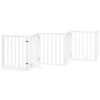vidaXL Ograda za pse z vrati zložljiva 9 panelov bela 450 cm les