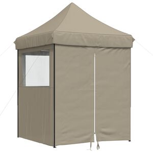 vidaXL Zložljivi pop-up &scaron;otor za zabave 4 stranice taupe