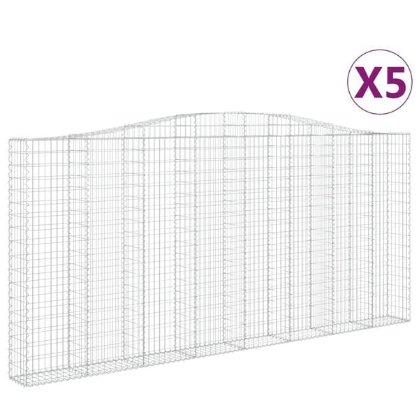 vidaXL Obokane gabion ko&scaron;are 5 kosov 400x30x180/200cm pocinkano železo