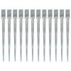 vidaXL Talne konice 12 kosov srebrne 7x7x90 cm pocinkano jeklo