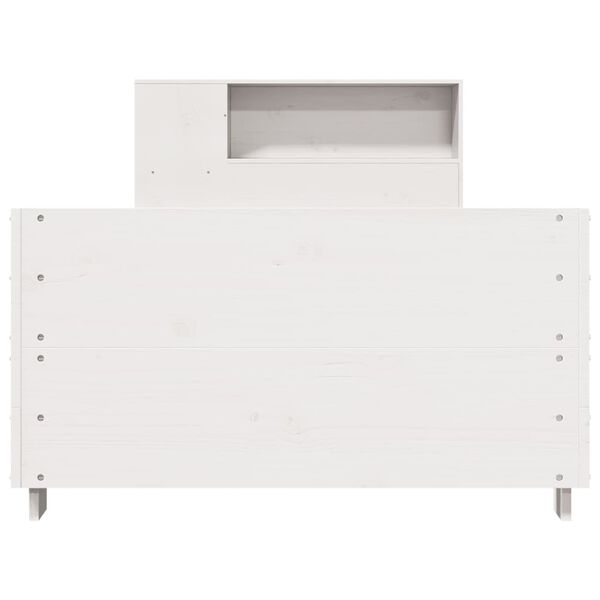vidaXL Posteljni okvir brez vzmetnice bel 90x190 cm trdna borovina