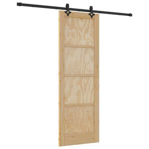vidaXL Drsna vrata ORKDAL 73,5 x 211 cm Trdna borovina Naravna