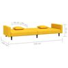 vidaXL Kavč dvosed z leži&scaron;čem in dvema blazinama rumen žamet