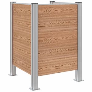 vidaXL Ograja za ko&scaron; za smeti Rjava 85 x 85 x 115 cm Aluminij in WPC