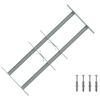 vidaXL Varnostna re&scaron;etka za okna z 2 prečkami 3 pcs 430-740 mm