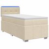 vidaXL Postelja boxspring z vzmetnico Krem 80 x 200 cm Blago