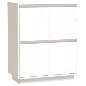vidaXL Komoda bela 60x34x75 cm trdna borovina