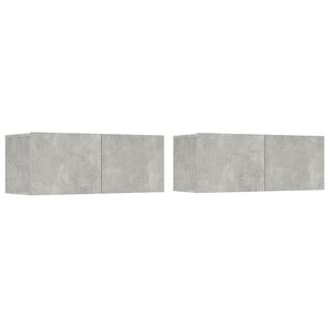 vidaXL TV omarica 2 kosa betonsko siva 80x30x30 cm inženirski les
