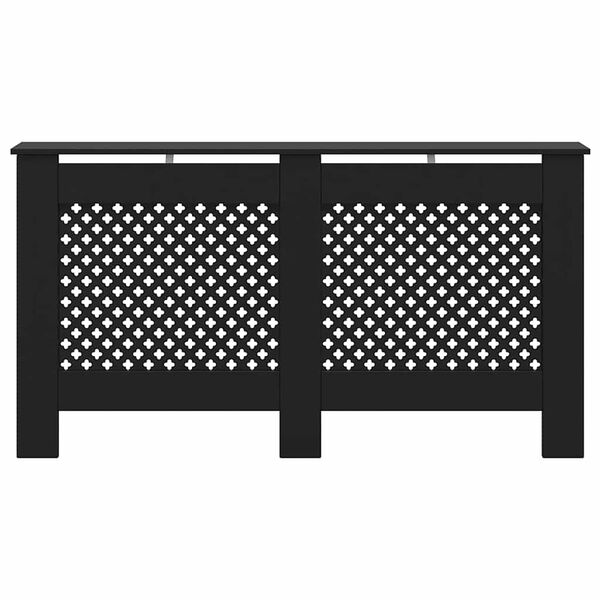 vidaXL Pokrov za radiator črn 152x19x81,5 cm mediapan