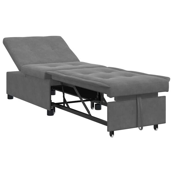 vidaXL Raztegljiv kavč Temno siva 194 x 67 x 82 cm Mikrovlakna