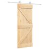 vidaXL Drsna vrata Naravna in bela 80 x 210 cm Trdna borovina