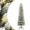 vidaXL Umetna novoletna jelka s 300 LED diodami in snegom 180 cm