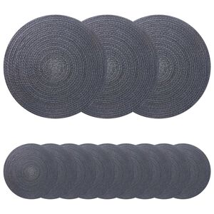 vidaXL Placemeti iz jute 12 kos Temno siva 100% Tossa juta