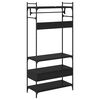 vidaXL Garderobna omara Črni hrast 89 x 39 x 184,5 cm Konstruiran les