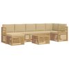 vidaXL Zunanja garnitura za sedenje 8 pcs Bela in bež 59 x 59 x 37 cm