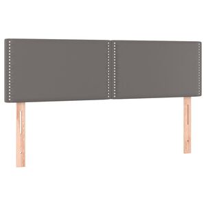 vidaXL Posteljno vzglavje siva 144x5x78/88 cm umetno usnje