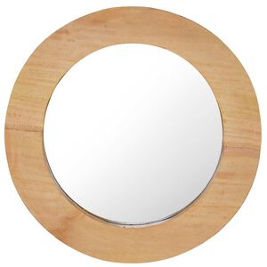 vidaXL Stensko ogledalo 40 cm iz tikovine okroglo