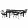 vidaXL Komplet za jedilnico v vrtu 7 pcs Črna Pra&scaron;no lakirano jeklo