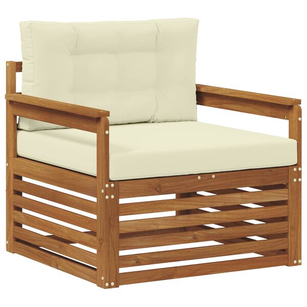 vidaXL Zunanja garnitura za sedenje Masivno akacijevo les in poliester