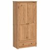 vidaXL Garderobna omara PANAMA Med 88,5 x 50 x 185 cm Trdna borovina