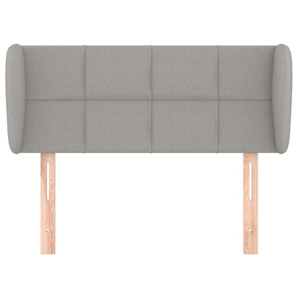 vidaXL Vzglavje z u&scaron;esi svetlo sivo 93x23x78/88 cm blago