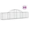 vidaXL Obokane gabion ko&scaron;are 9 kosov 200x30x40/60 cm pocinkano železo