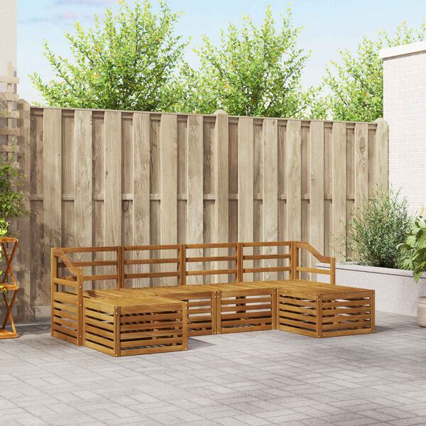 vidaXL Sedežne garniture 6 pcs Naravna Masiven les akacije