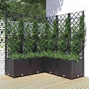 vidaXL Cvetlično korito z oporno mrežo črno 120x120x136 cm PP