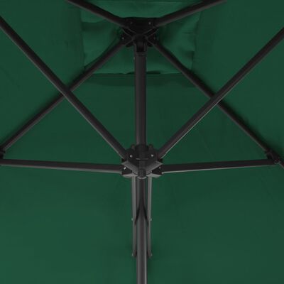 vidaXL Zunanji senčnik z jeklenim drogom 300 cm zelen