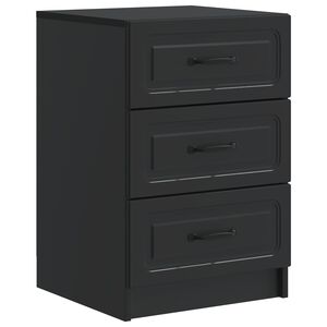 vidaXL Nočna omarica s predalom Črna 43 x 41 x 63,5 cm Inženirski les