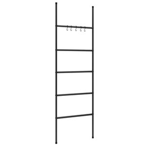 vidaXL Stojalo za brisače s 5 nadstropji črne barve 58x175 cm železo