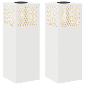 vidaXL Solarno LED svetilo za pot 2 kos Toplo bela 18 x 18 x 50 cm