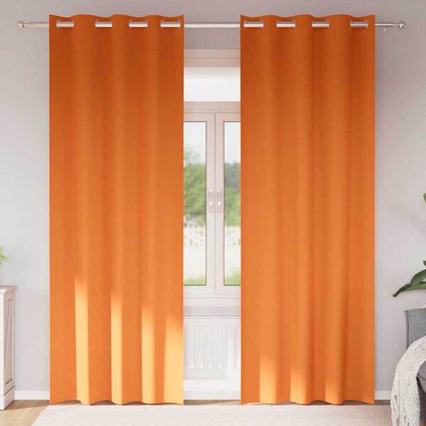 vidaXL Zavese za zatemnitev z obroči 2 pcs Svetlo oranžna 260 x 140 cm