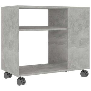 vidaXL Stranska mizica betonsko siva 70x35x60,5 cm konstruiran les