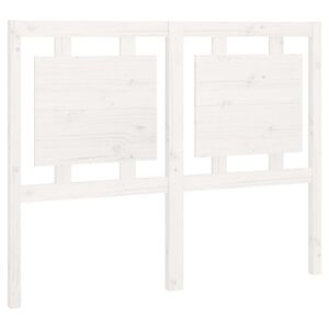 vidaXL Posteljno vzglavje belo 125,5x4x100 cm trdna borovina