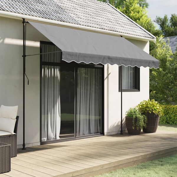 vidaXL Nadomestna tkanina za tendo volančki antracitne črte 3 m