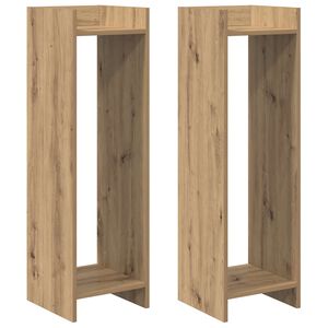 vidaXL Stojalo za rastline s polico Obrtni Hrast 30 x 30 x 100 cm