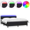 vidaXL Box spring postelja z vzmetnico LED črna 180x210 cm žamet