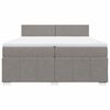 vidaXL Box spring postelja z vzmetnico taupe 200x200 cm blago